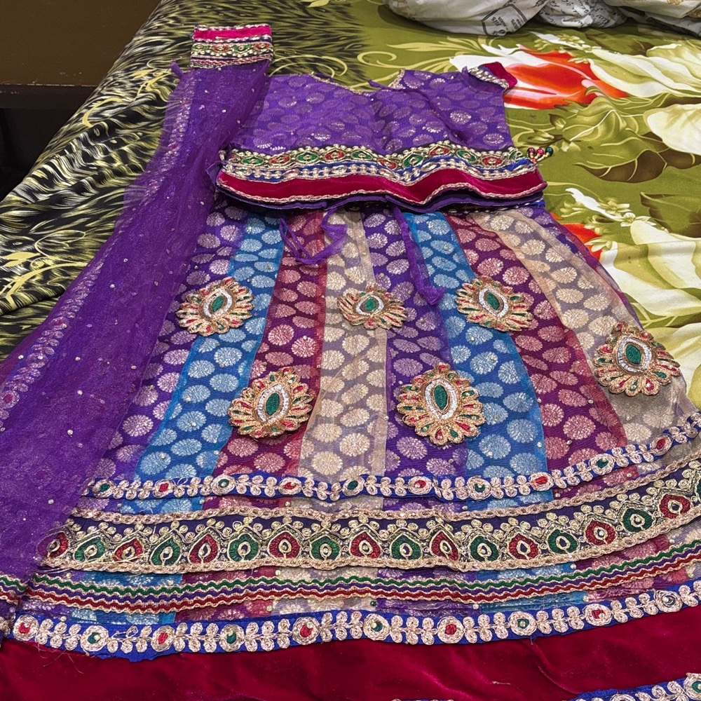 Vibrant Kids Formal Dress with Embellishments